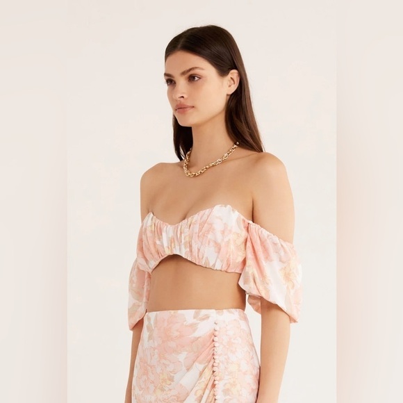 New! Rumer isola floral crop top and midi skirt set 13447 - Picture 3 of 16